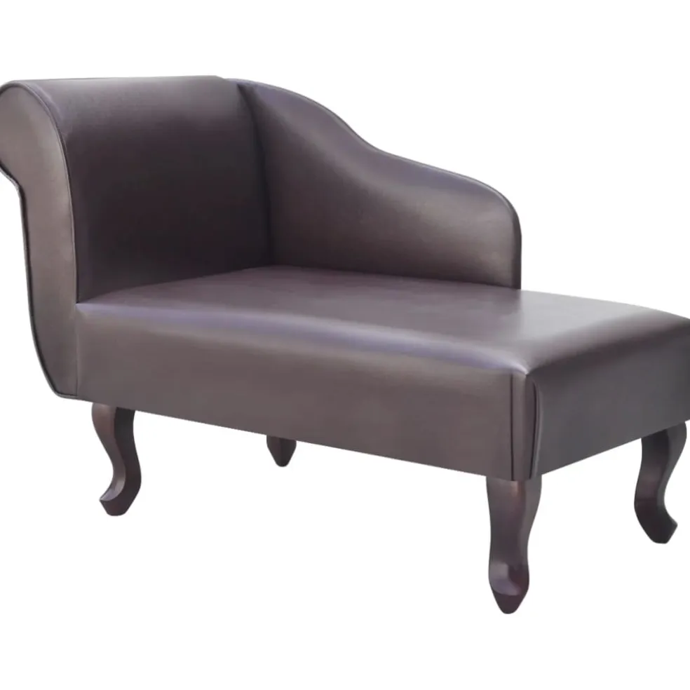 vidaXL Chaise longue kunstleer bruin