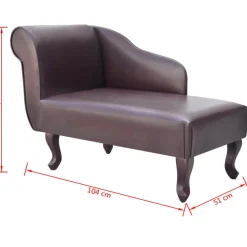 vidaXL Chaise longue kunstleer bruin