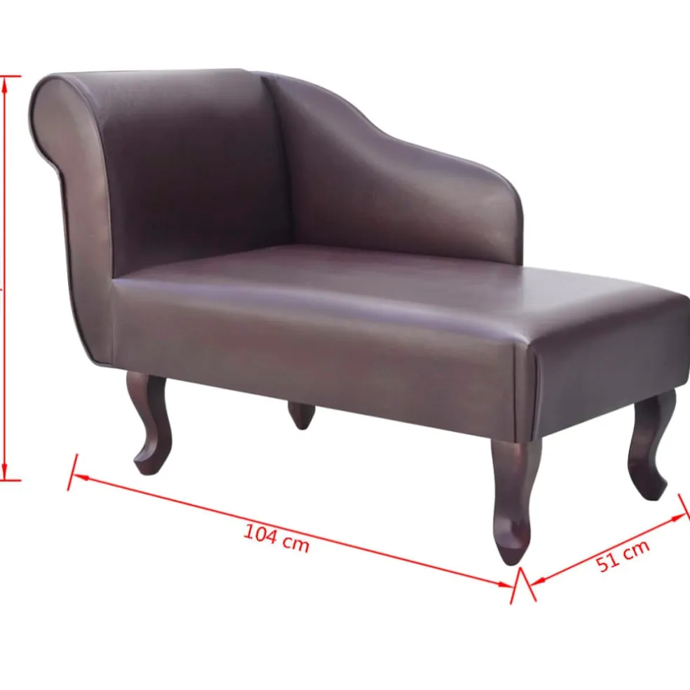 vidaXL Chaise longue kunstleer bruin