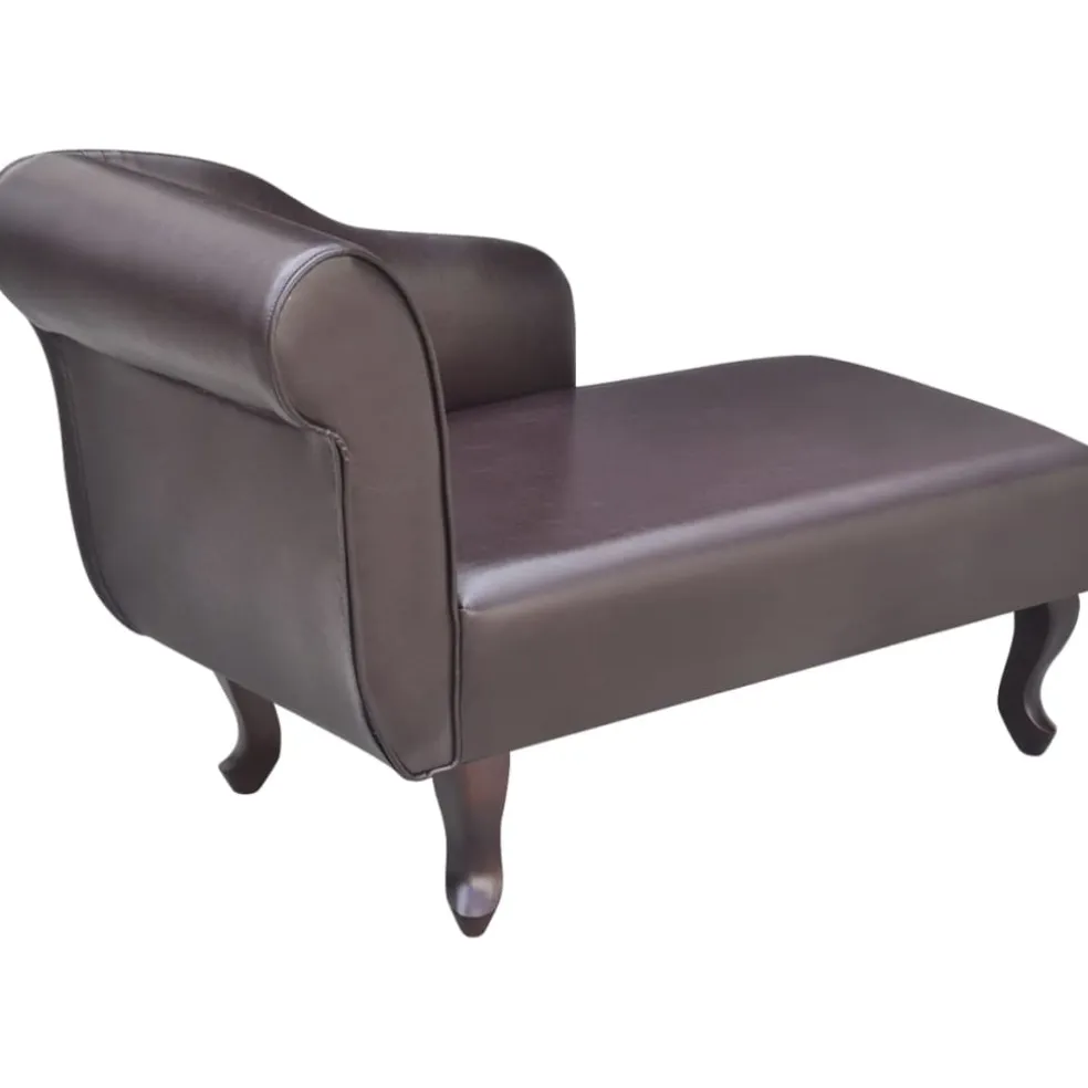 vidaXL Chaise longue kunstleer bruin