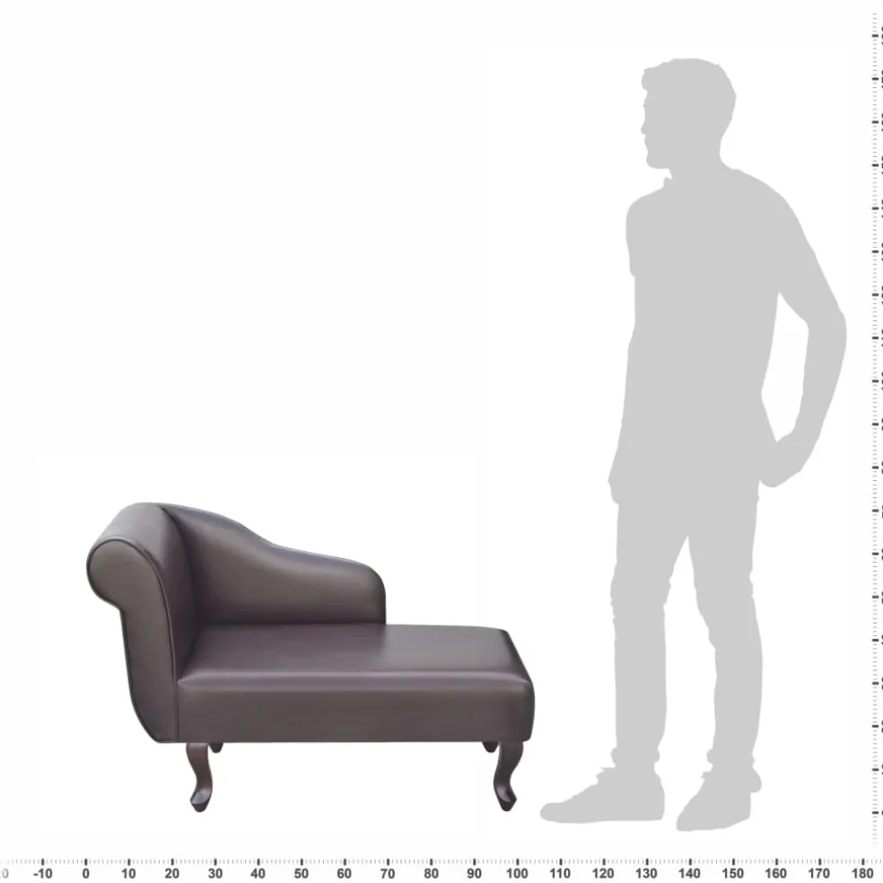 vidaXL Chaise longue kunstleer bruin