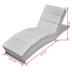 vidaXL Chaise longue kunstleer wit