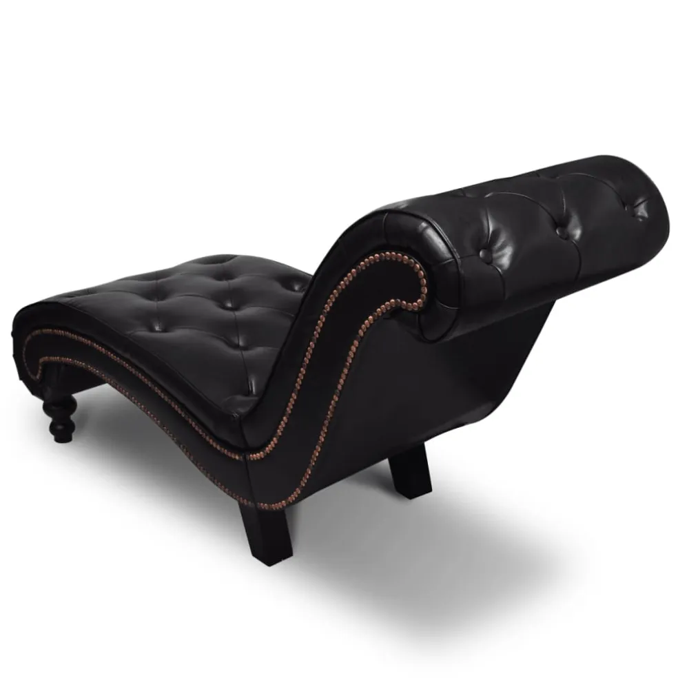 vidaXL Chaise longue kunstleer bruin