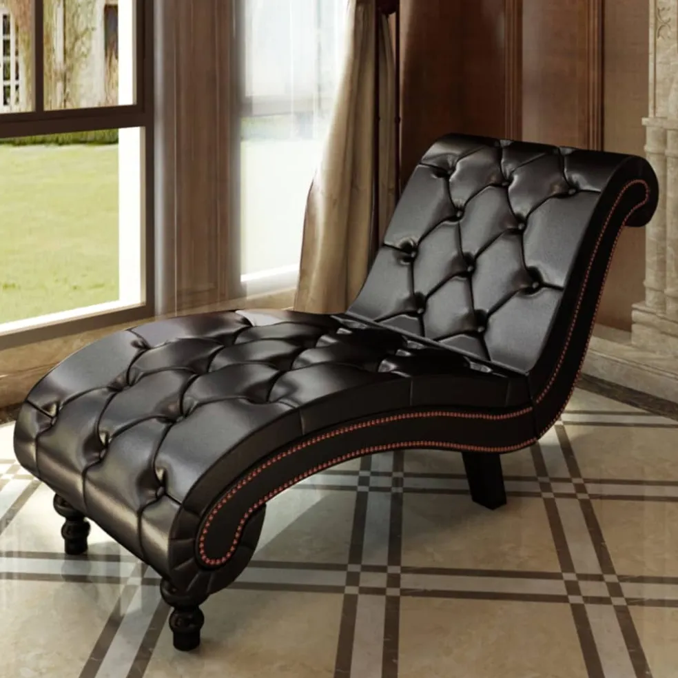 vidaXL Chaise longue kunstleer bruin