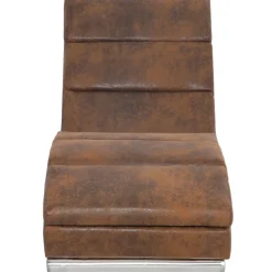 vidaXL Chaise longue kunstsuède bruin