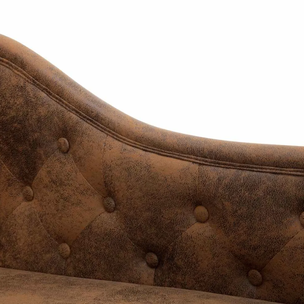 vidaXL Chaise longue kunstsuède bruin