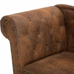vidaXL Chaise longue kunstsuède bruin