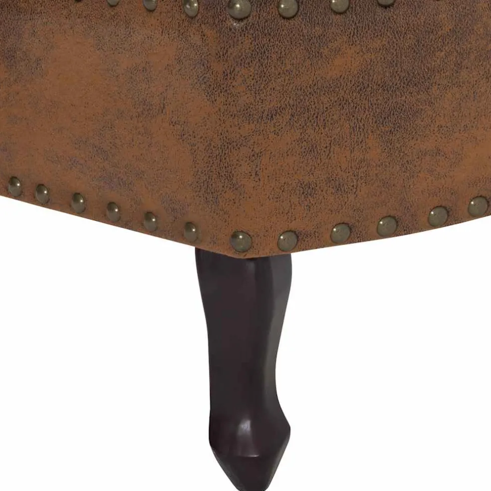 vidaXL Chaise longue kunstsuède bruin