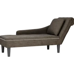 vidaXL Chaise longue kussen en rechterarmleuning kunstleer donkergrijs