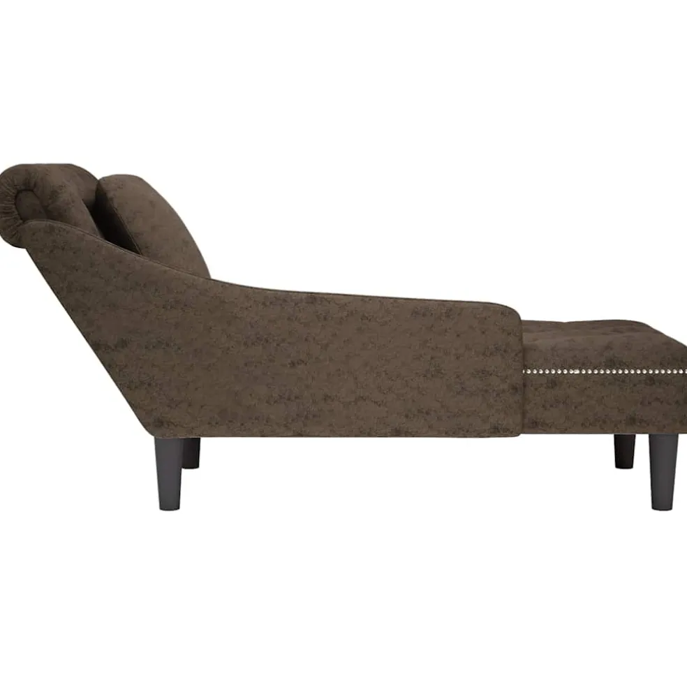 vidaXL Chaise longue kussen en rechterarmleuning kunstleer donkergrijs