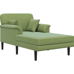 vidaXL Chaise longue Lichtgroen fluweel