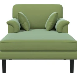 vidaXL Chaise longue Lichtgroen fluweel