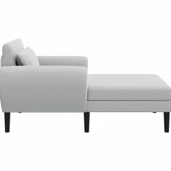 vidaXL Chaise longue Lichtgrijs Grof geweven fluweel