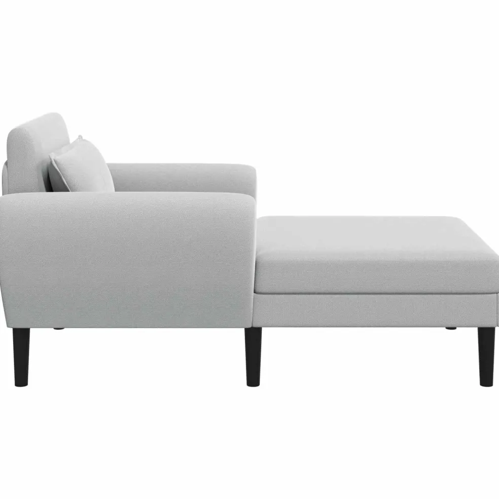 vidaXL Chaise longue Lichtgrijs Grof geweven fluweel
