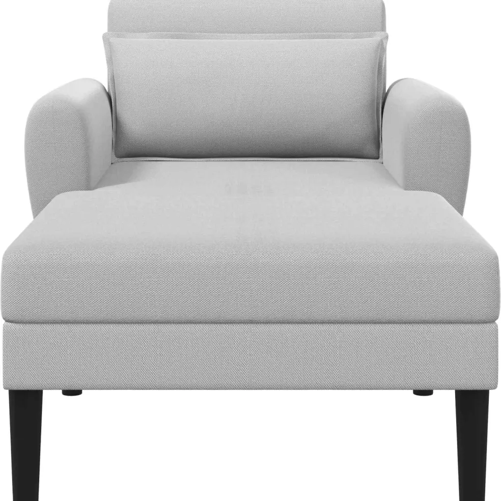 vidaXL Chaise longue Lichtgrijs Grof geweven fluweel