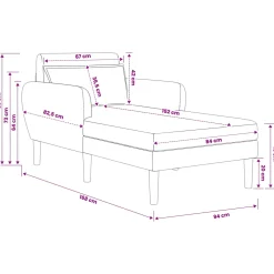 vidaXL Chaise longue Lichtgrijs Grof geweven fluweel
