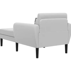 vidaXL Chaise longue Lichtgrijs Grof geweven fluweel