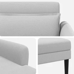 vidaXL Chaise longue Lichtgrijs Grof geweven fluweel