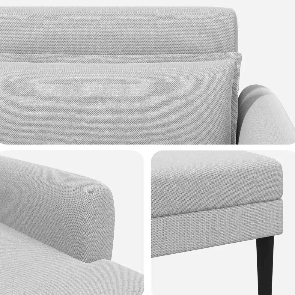 vidaXL Chaise longue Lichtgrijs Grof geweven fluweel