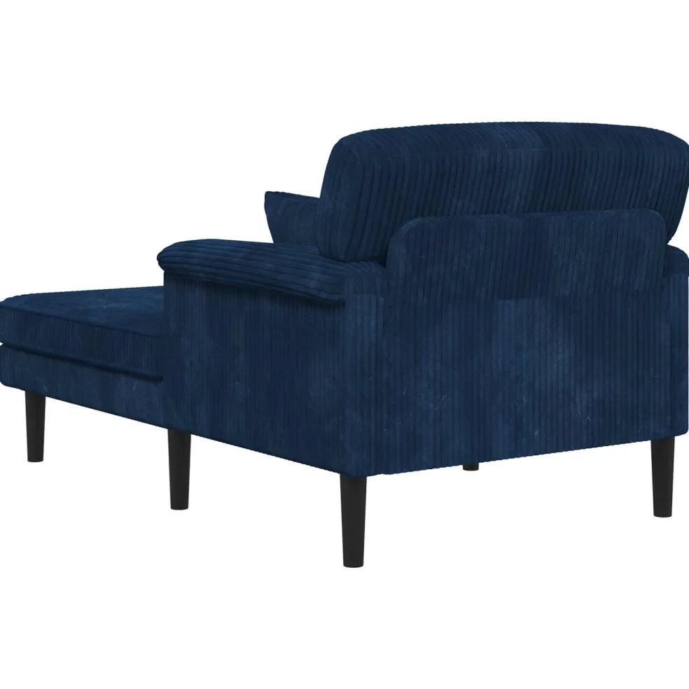 vidaXL Chaise longue Marineblauw Katoenen stof