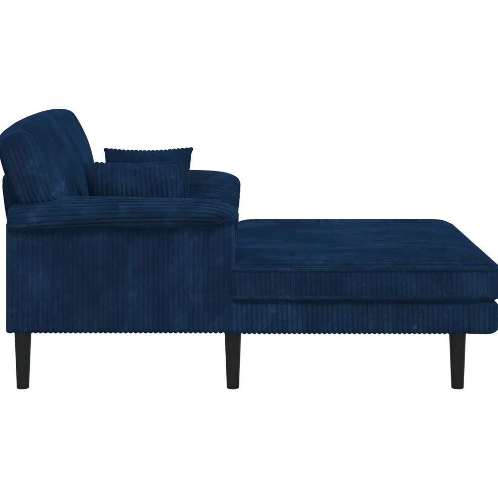 vidaXL Chaise longue Marineblauw Katoenen stof