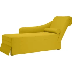 vidaXL Chaise longue met bolster en rechterarmleuning fluweel geel