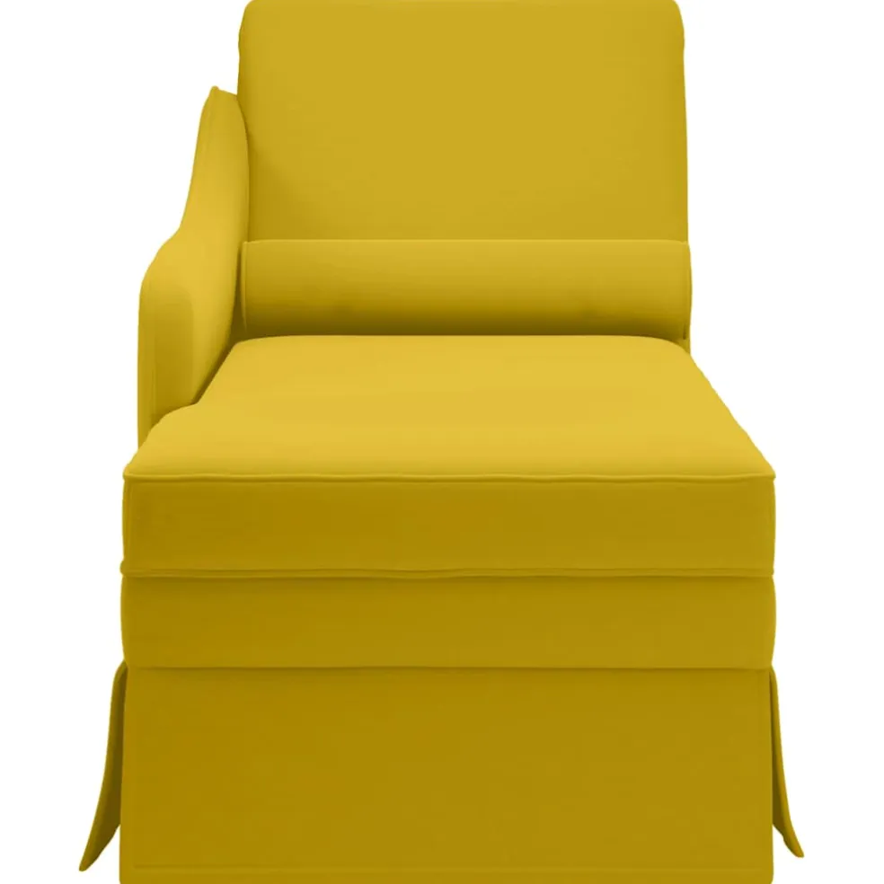vidaXL Chaise longue met bolster en rechterarmleuning fluweel geel