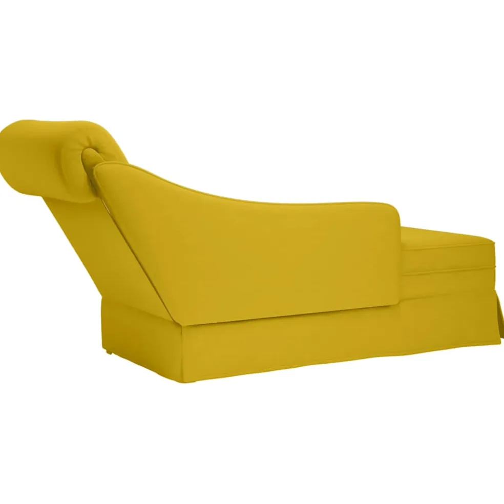 vidaXL Chaise longue met bolster en rechterarmleuning fluweel geel
