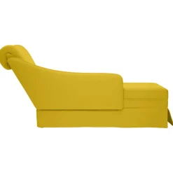 vidaXL Chaise longue met bolster en rechterarmleuning fluweel geel