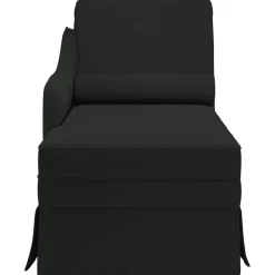 vidaXL Chaise longue met bolster en rechterarmleuning fluweel zwart