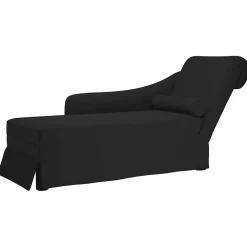 vidaXL Chaise longue met bolster en rechterarmleuning fluweel zwart