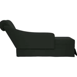 vidaXL Chaise longue met bolster en rechterarmleuning fluweel zwart