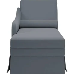vidaXL Chaise longue met bolster&rechterarmleuning fluweel donkergrijs