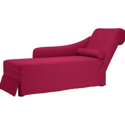 vidaXL Chaise longue met bolster en rechterarmleuning fluweel wijnrood