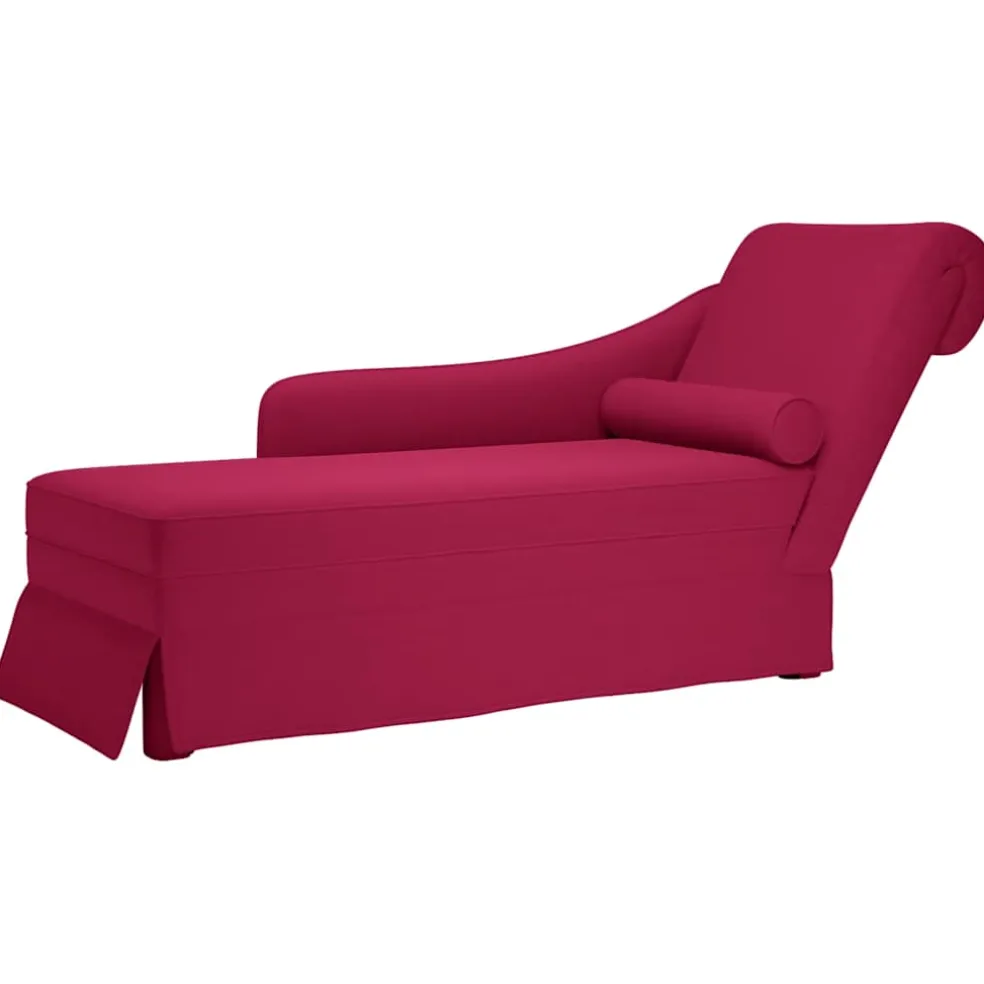 vidaXL Chaise longue met bolster en rechterarmleuning fluweel wijnrood