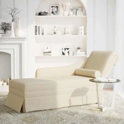vidaXL Chaise longue met bolster en rechterarmleuning linnen