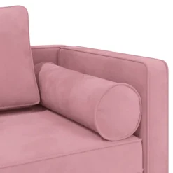 vidaXL Chaise longue met kussens fluweel roze