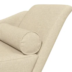 vidaXL Chaise longue met kussens stof crèmekleurig