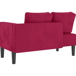 vidaXL Chaise longue met kussens fluweel wijnrood