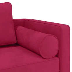 vidaXL Chaise longue met kussens fluweel wijnrood