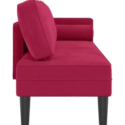 vidaXL Chaise longue met kussens fluweel wijnrood