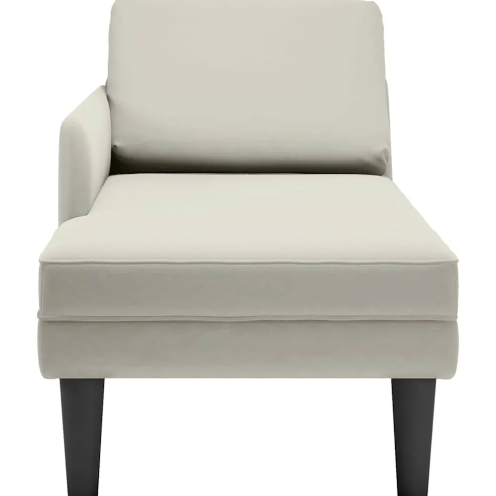 vidaXL Chaise longue met kussens fluweel crèmekleurig