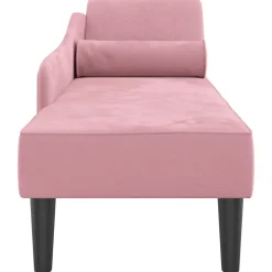 vidaXL Chaise longue met kussens fluweel blauw