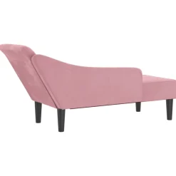 vidaXL Chaise longue met kussens fluweel roze