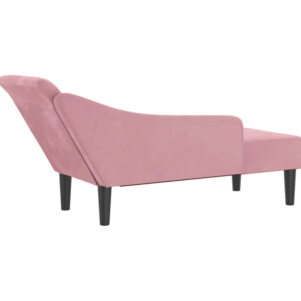 vidaXL Chaise longue met kussens fluweel roze