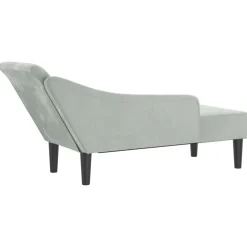 vidaXL Chaise longue met kussens fluweel crèmekleurig