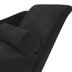 vidaXL Chaise longue met kussens fluweel zwart