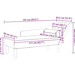 vidaXL Chaise longue met kussens fluweel zwart