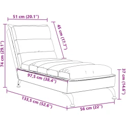 vidaXL Chaise longue met kussens stof lichtgrijs