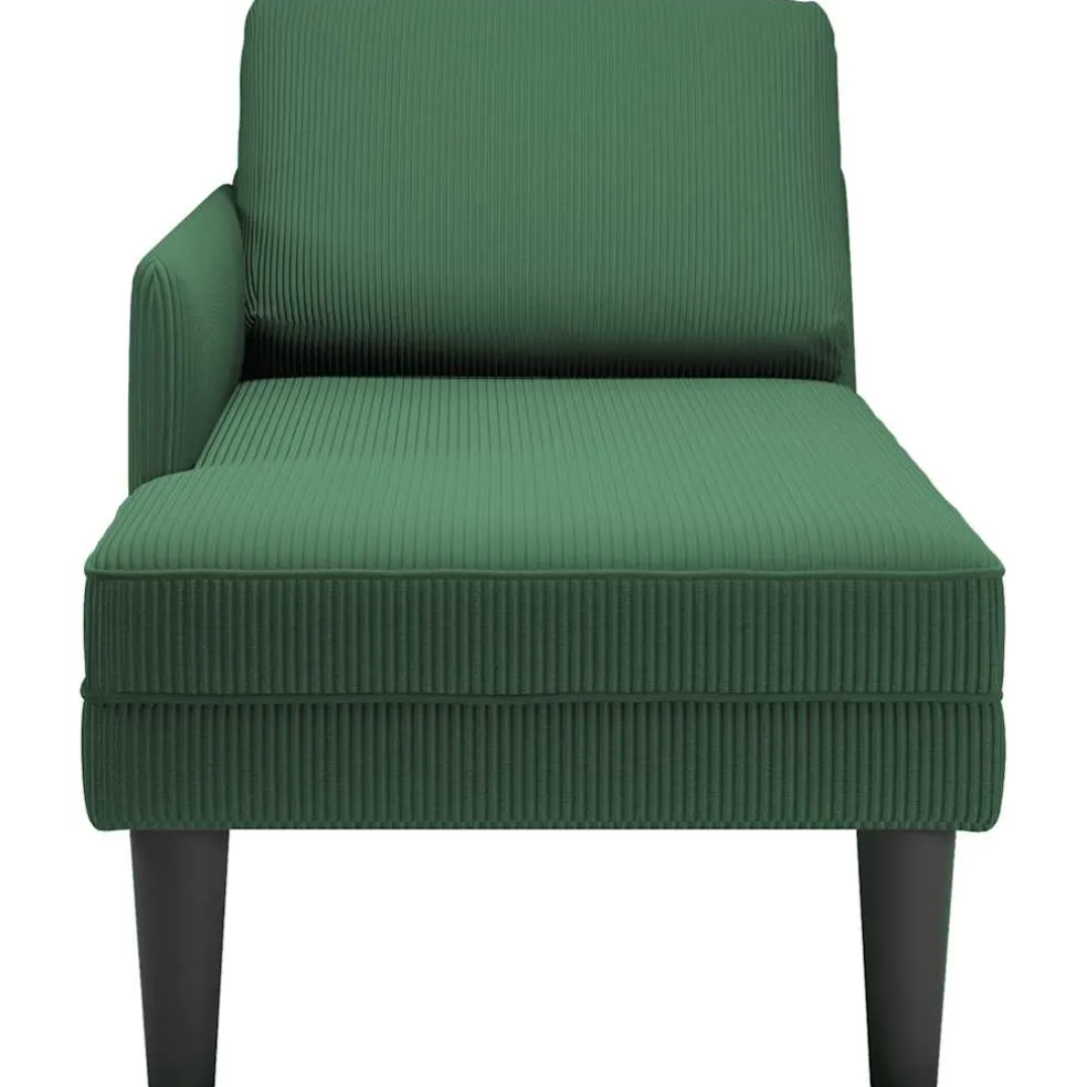 vidaXL Chaise longue met kussen corduroy stof donkergroen